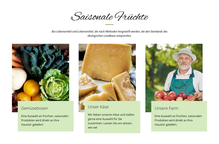 Saisonale Früchte HTML Website Builder