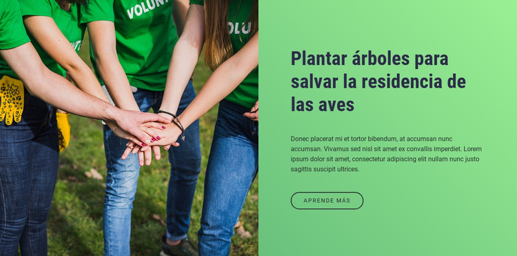 Plantar árboles para salvar la residencia de los pájaros Plantilla HTML