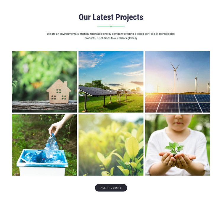Our Latest Projects Homepage Design