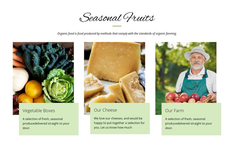 Seasonal fruits Homepage Design