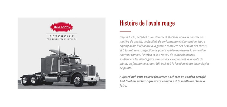 Histoire de l'ovale rouge Modèle de site Web