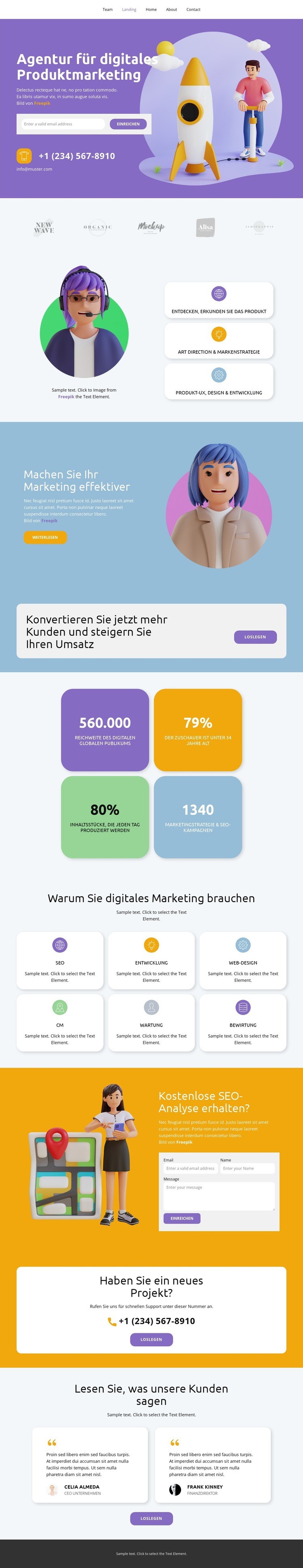 Zufriedenheitsrate Eine Seitenvorlage