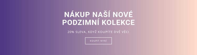 Kupte si naši novou podzimní kolekci Šablona CSS