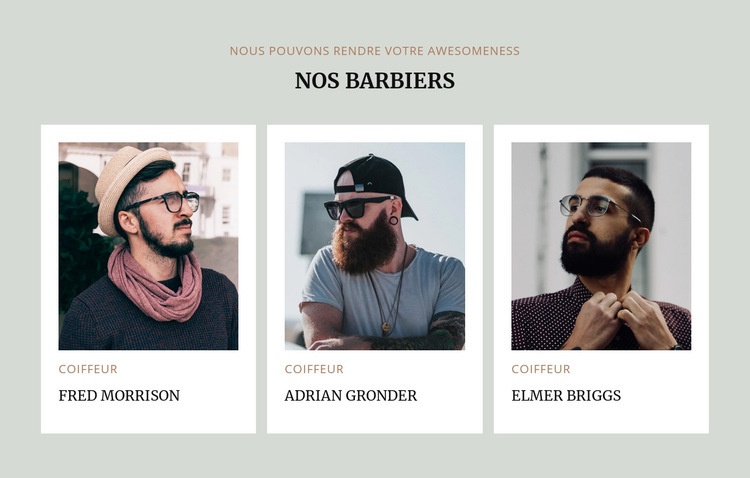  Barbiers du salon de coiffure moderne Modèle HTML5