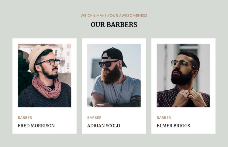  Barbers of modern barbershop Homepage Design