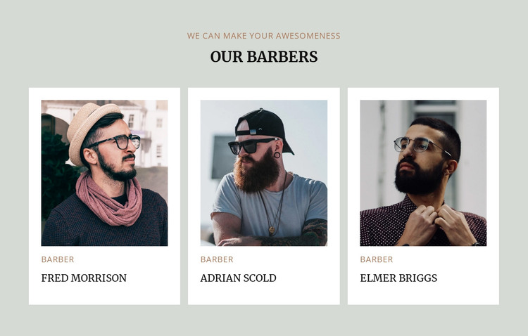  Barbers of modern barbershop HTML Template