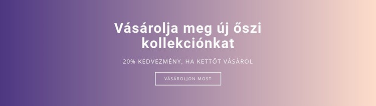 Vásárolja meg új őszi kollekciónkat Weboldal tervezés