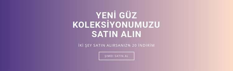 Yeni sonbahar koleksiyonumuzu satın alın Web Sitesi Şablonu