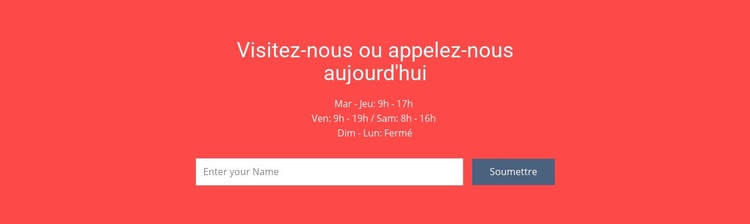 Visitez ou appelez-nous Maquette de site Web