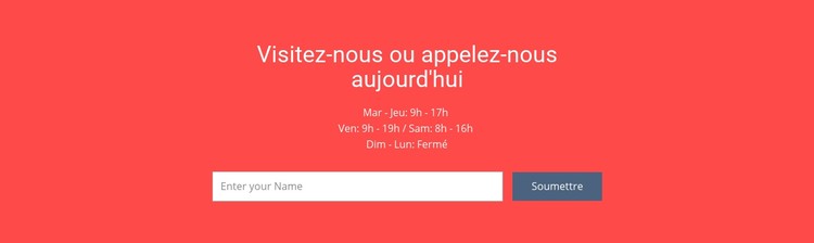 Visitez ou appelez-nous Modèle CSS