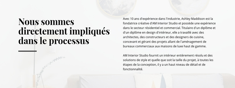 Texte directement impliqué processus Modèle de site Web