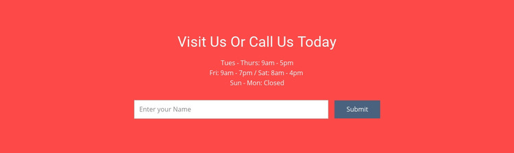 Visit or call us Homepage Design