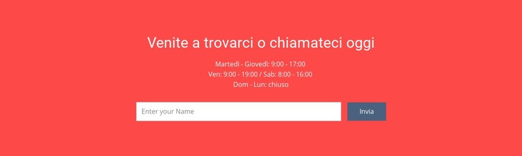 Visitaci o chiamaci Modelli di Website Builder