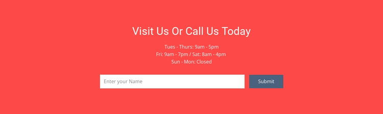 Visit or call us Joomla Template