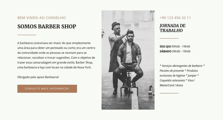 Barbearia Modelos de construtor de sites