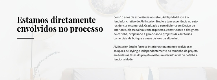 Processo de texto diretamente envolvido Landing Page