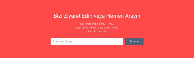 Bizi ziyaret edin veya arayın Açılış sayfası