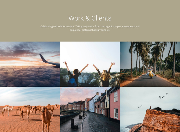 Travel work clients Homepage Design
