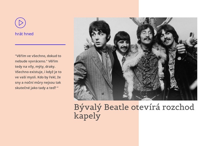 Beatle se otevírá Šablona HTML