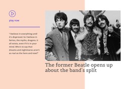 Beatle Opens Up
