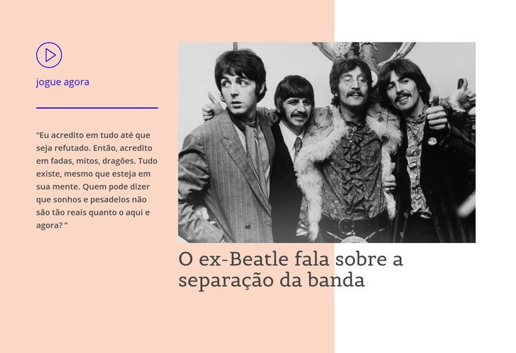 Beatle abre Maquete do site