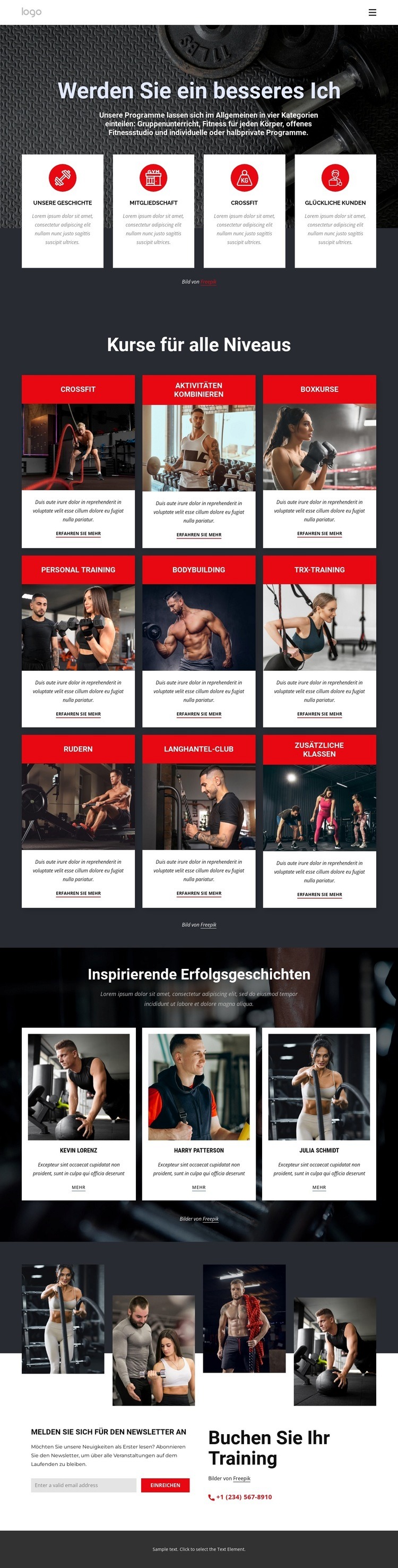 Crossfit-Kurse für alle Levels HTML Website Builder