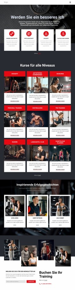 Crossfit-Kurse für alle Levels Website-Designs