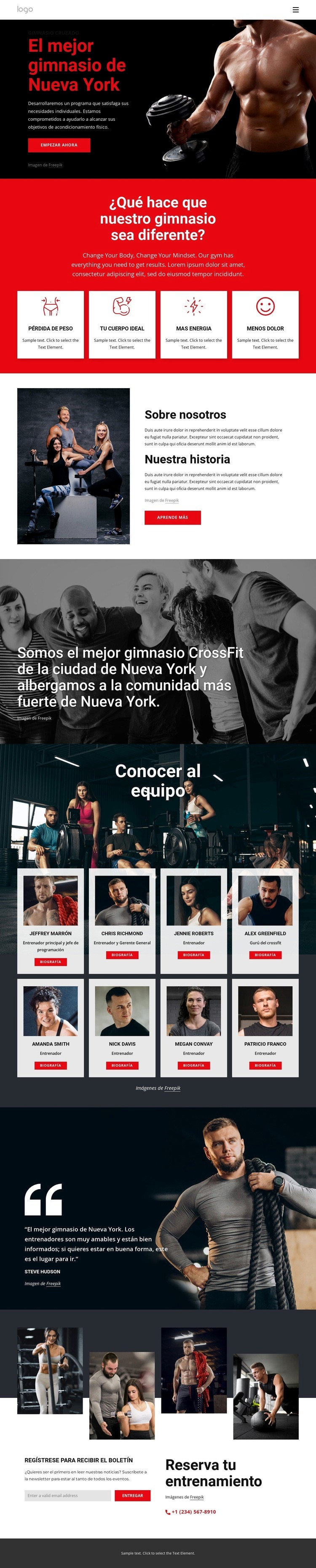 El mejor gimnasio de crossfit Plantilla HTML5