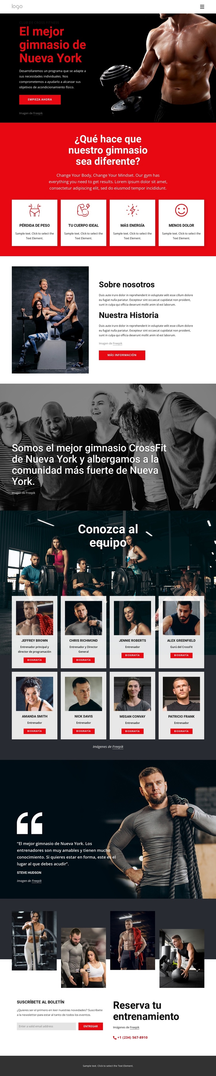 El mejor gimnasio de crossfit Tema de WordPress