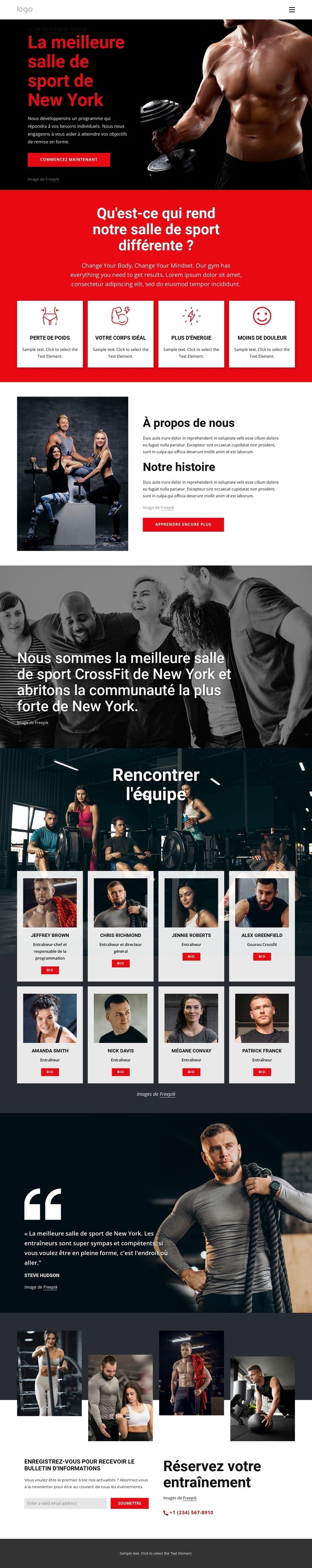 La meilleure salle de crossfit Créateur de site Web HTML