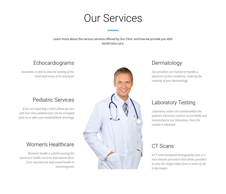 Medical center service Homepage Design