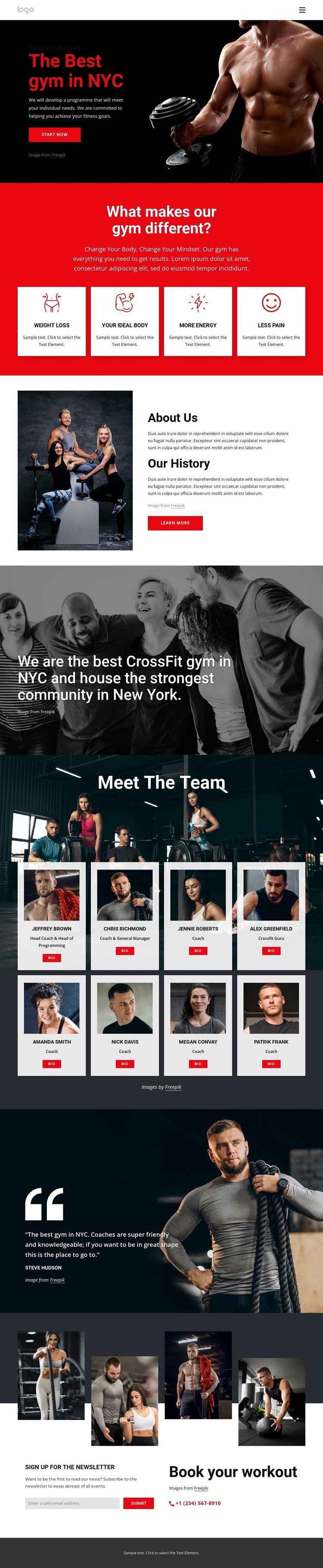 The best crossfit gym Homepage Design
