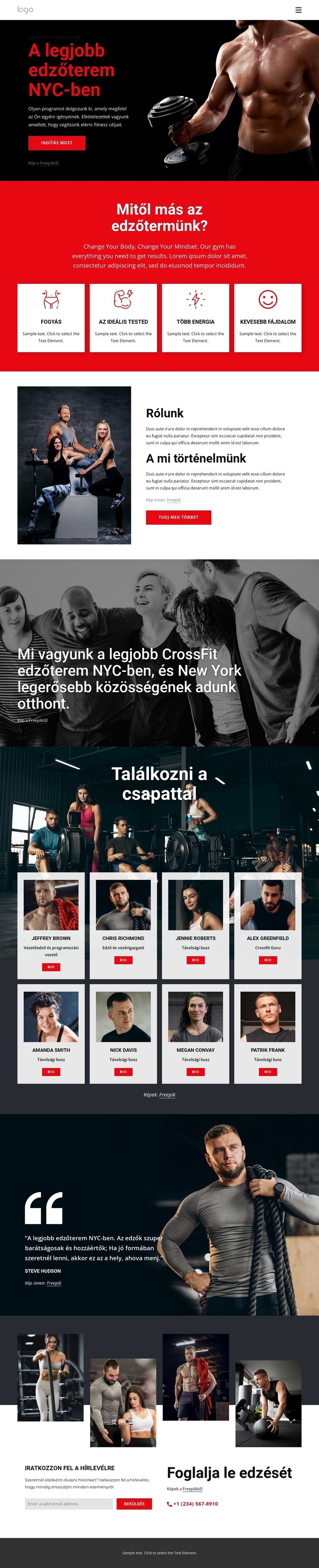 A legjobb crossfit edzőterem HTML Sablon