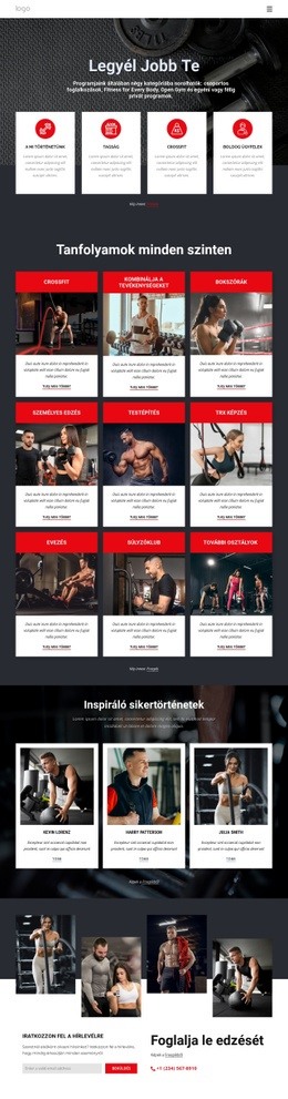 Crossfit Órák Minden Szinten – Ingyenes Webhelysablon