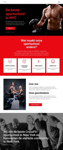 Pagina-HTML Voor De Beste Crossfit-Sportschool