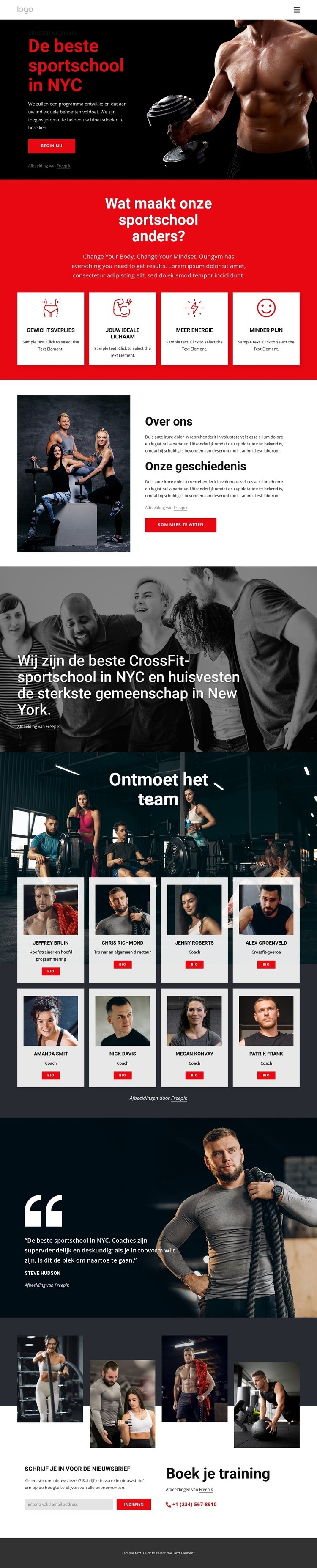 De beste crossfit-sportschool Website Builder-sjablonen