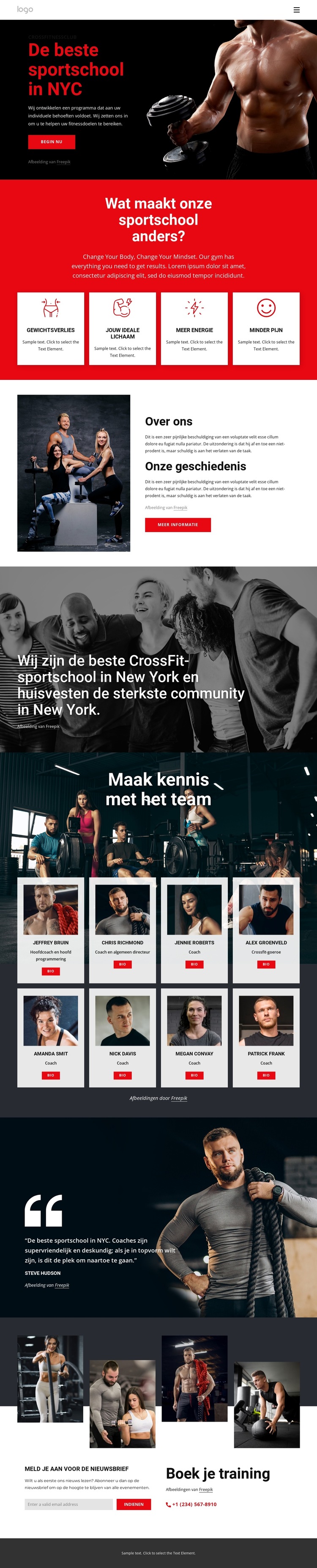 De beste crossfit-sportschool Website sjabloon