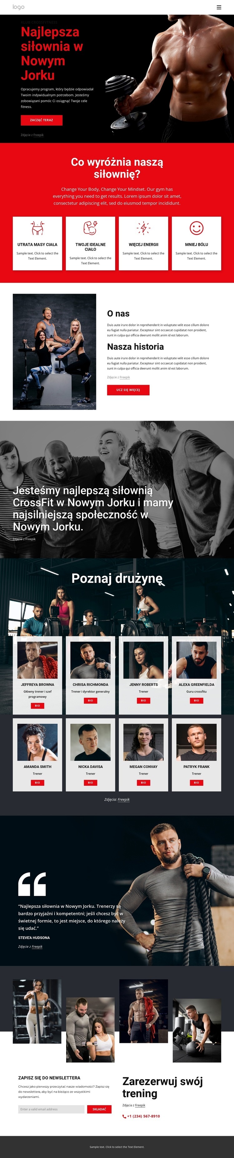 Najlepsza siłownia crossfit Projekt strony internetowej