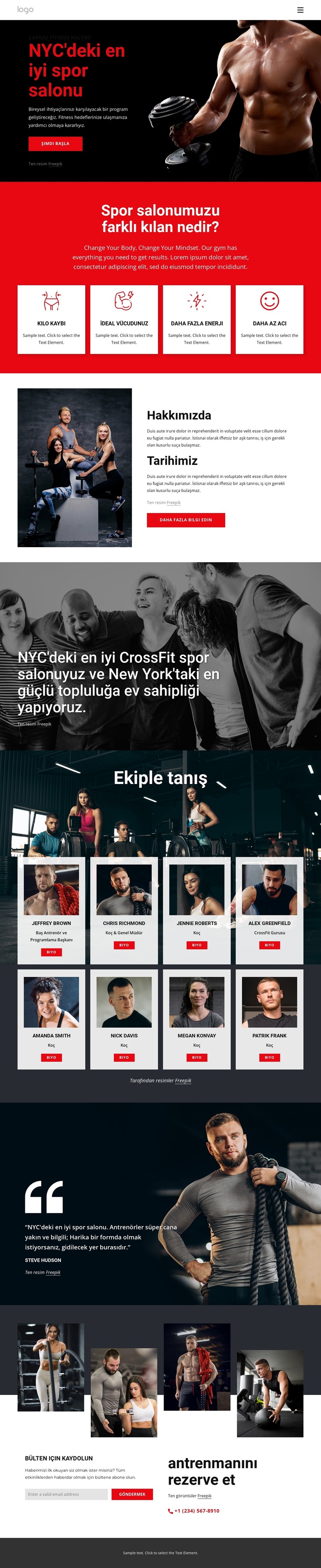 En iyi crossfit spor salonu Web Sitesi Şablonu