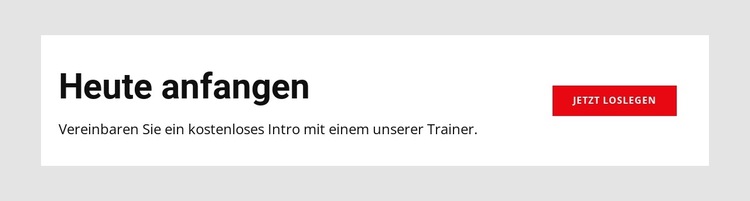 Heute ist der beste Tag, um mit dem Training zu beginnen Website-Vorlage