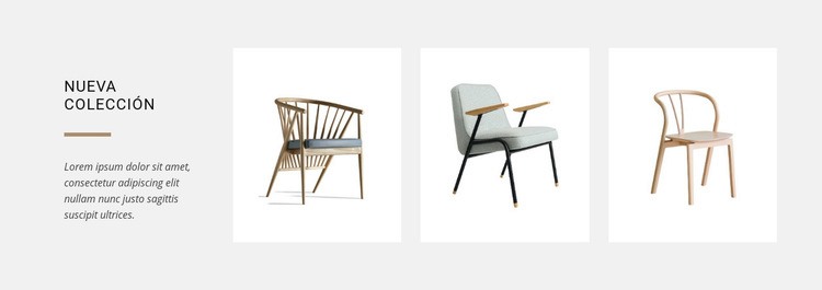 Nuevas colecciones de sillas Plantillas de creación de sitios web