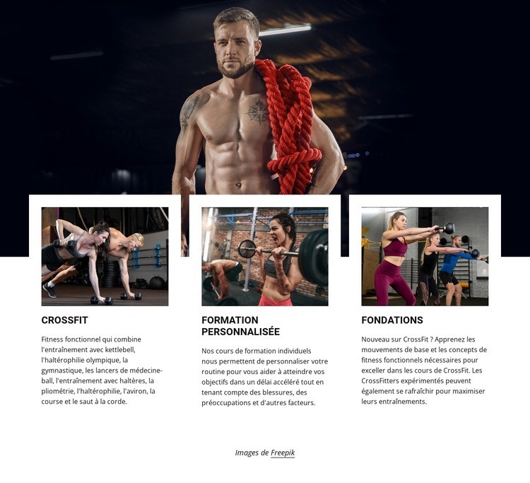 Cours de CrossFit Créateur de site Web HTML