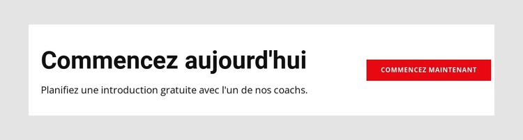 Aujourd'hui est le meilleur jour pour commencer l'entraînement Modèle de site Web