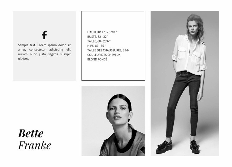 Top model Modèle d'une page