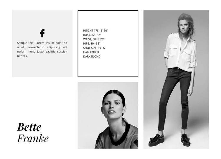 Fashion Model One Page Template