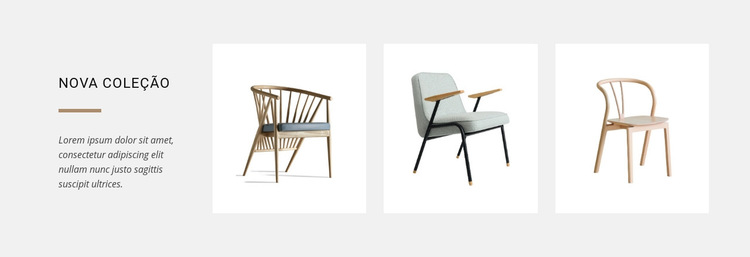 Novas coleções de cadeiras Modelo de site