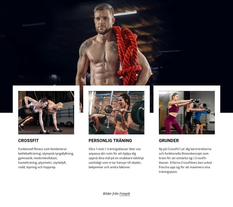 Crossfit klasser Hemsidedesign