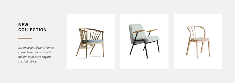 New collections of chairs Web Page Design