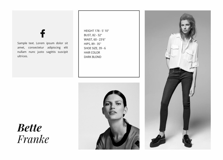 Fashion Model Website Mockup