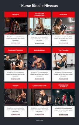 Kostenloser Website-Builder Für Sportkurse Für Alle Niveaus